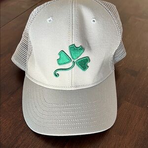 Grey Cap with Green Clover Embroidery